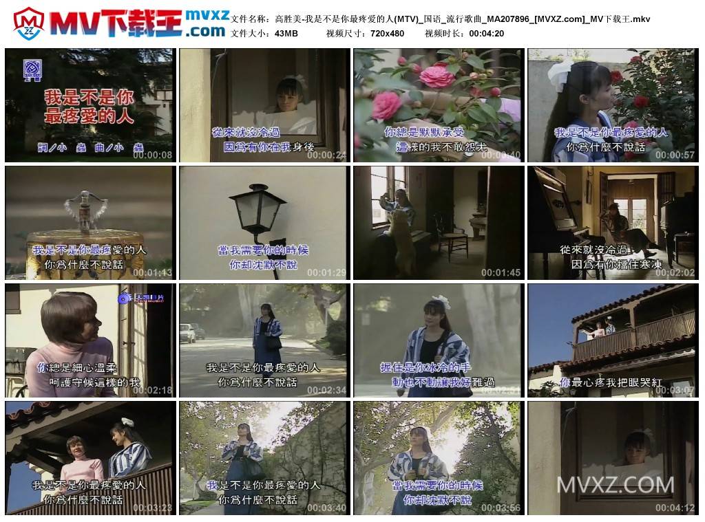 高胜美-我是不是你最疼爱的人(MTV)_国语_流行歌曲_MA207896